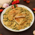 Schweineschnitzel mit Zucchini-Sahne-Soße-Rezept-ballesworld
